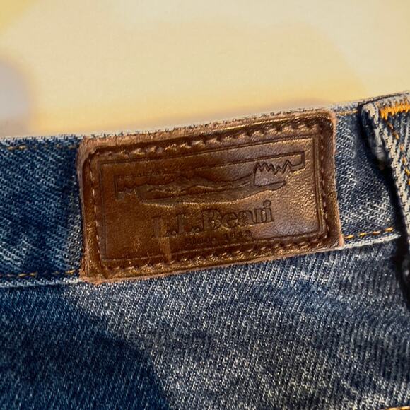 L.L. Bean Flannel Lined Jeans Woman 12 Reg Relaxed Fit W32 L30 100% Cotton COLD - Picture 4 of 15